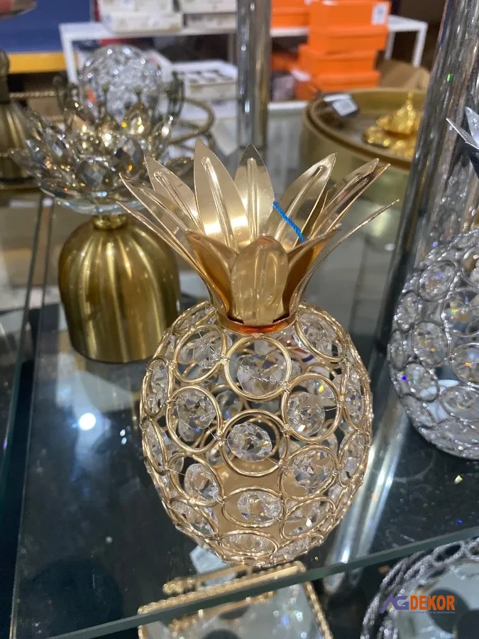 Kristal taşlı ananas (altın)