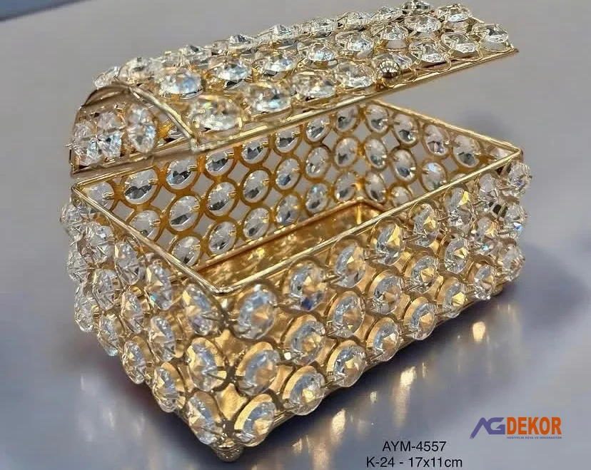 Kristal taşlı takı kutusu (büyük)