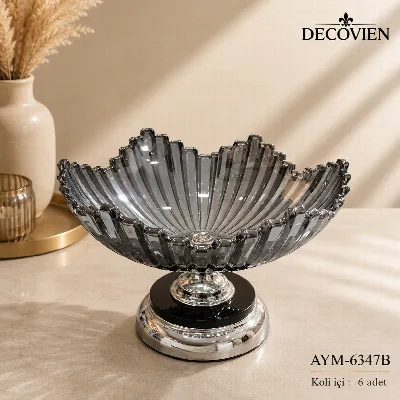 Metal ayaklı cam gondol (gümüş)