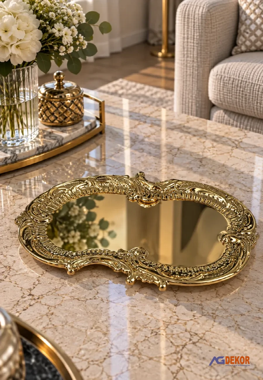 Metal bulut tepsi (altın)