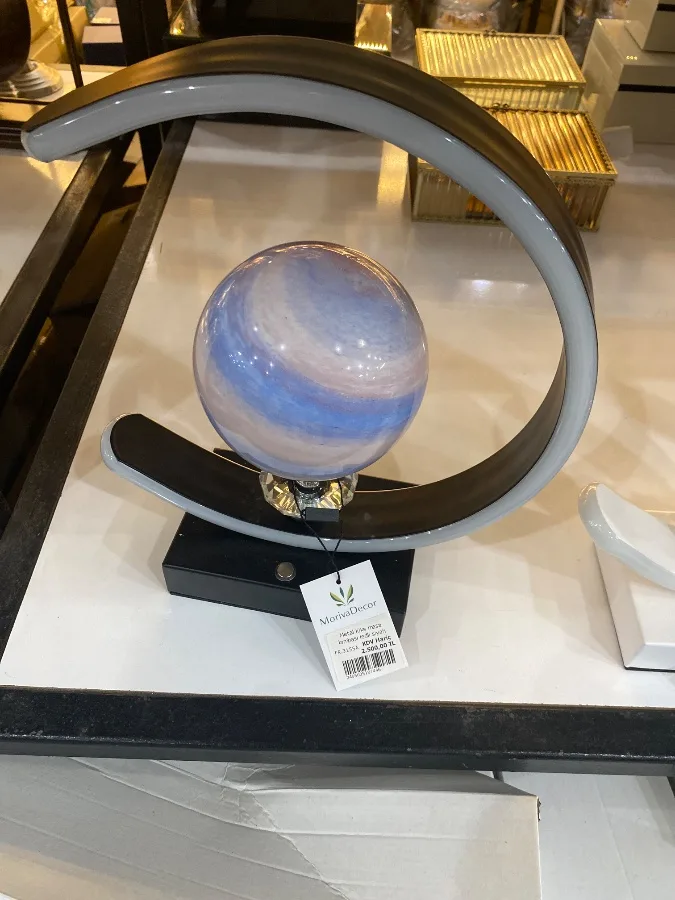 Metal lüks masa lambası ledli siyah