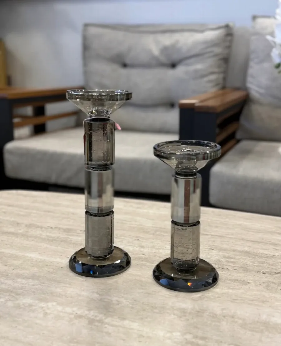 2'li kristal mumluk (altın)