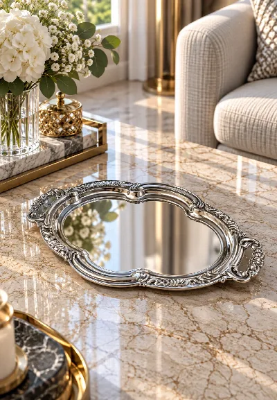 Osmanlı metal tepsi (gümüş)