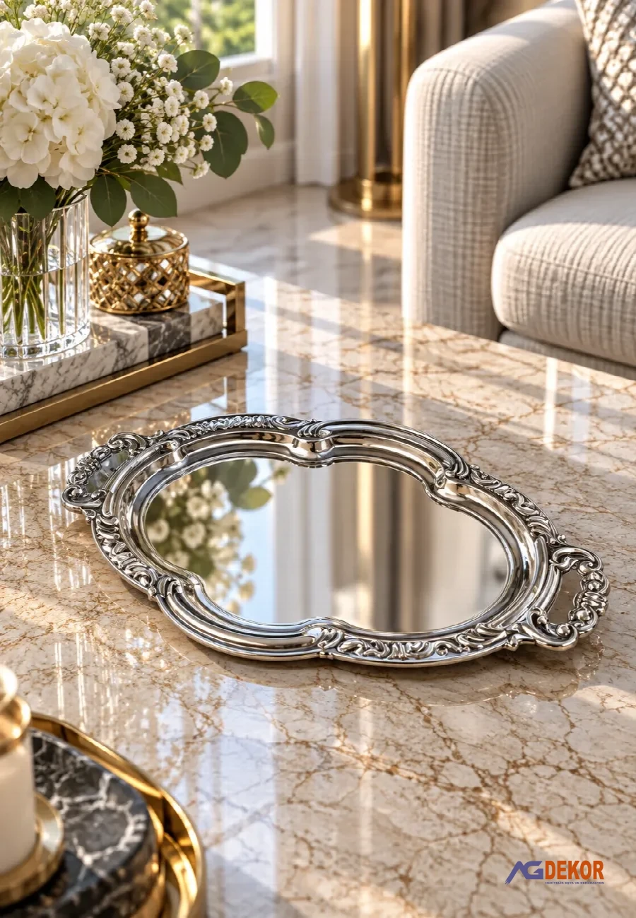 Osmanlı metal tepsi (gümüş)