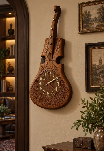 Saatli ahşap gitar
