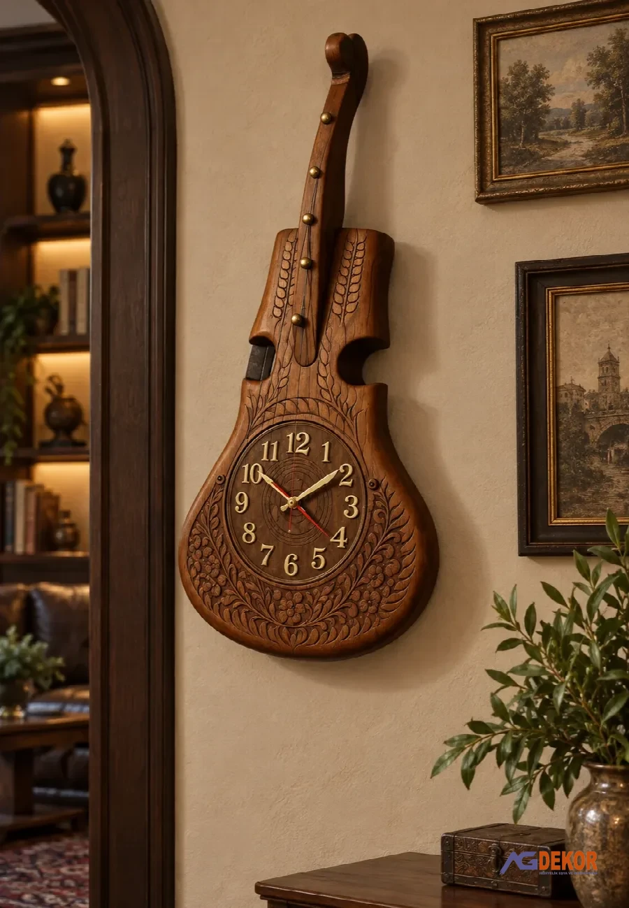 Saatli ahşap gitar