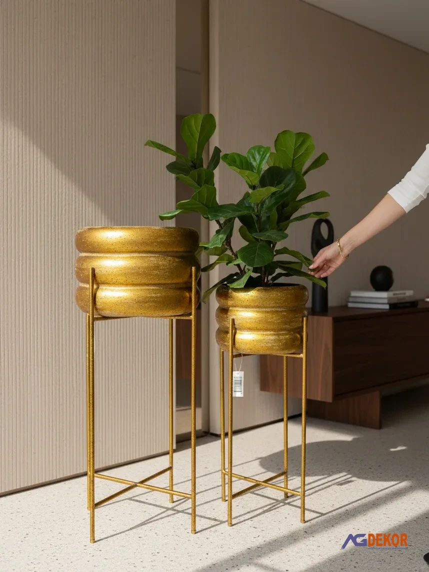 2li otantik metal saksı