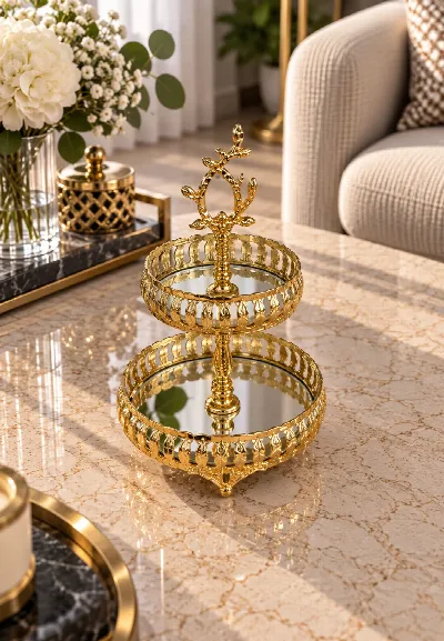 Sultan 2 katlı mini sunumluk (altın)