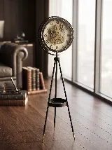 Tripod ayaklı metal çarklı saat — görsel 3