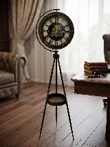 Tripod ayaklı metal çarklı saat — görsel 4
