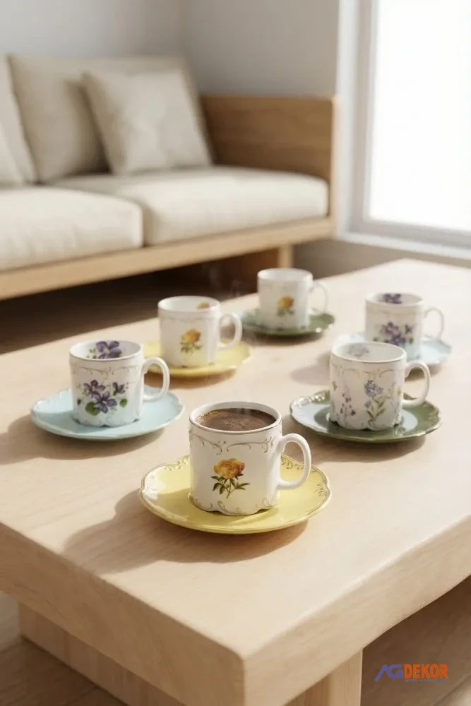 Vivienne 6'lı kahve fincan takımı