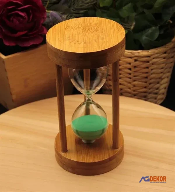15dk ahşap kum saati 18cm