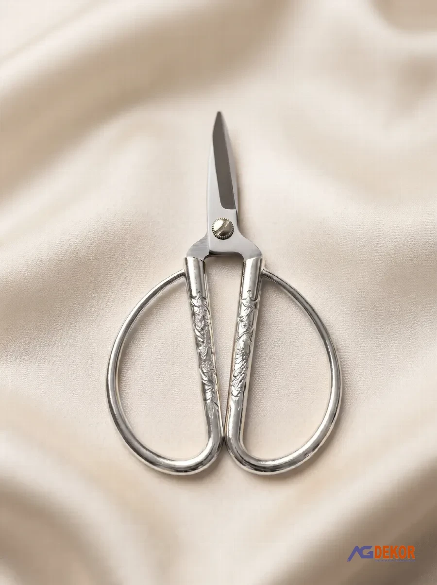 Zamak tombul makas (gümüş)