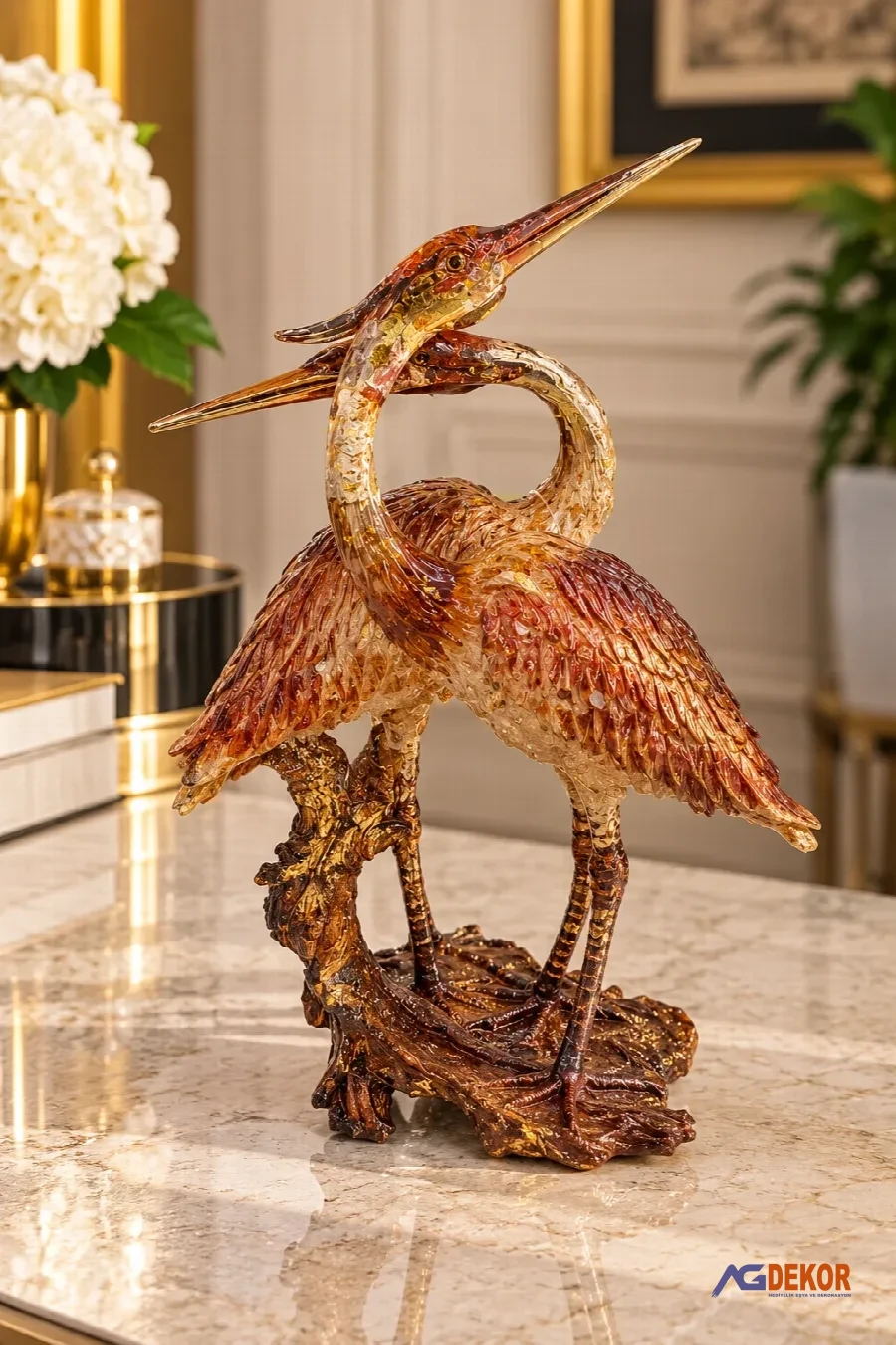 Reçine dekor flamingo obje