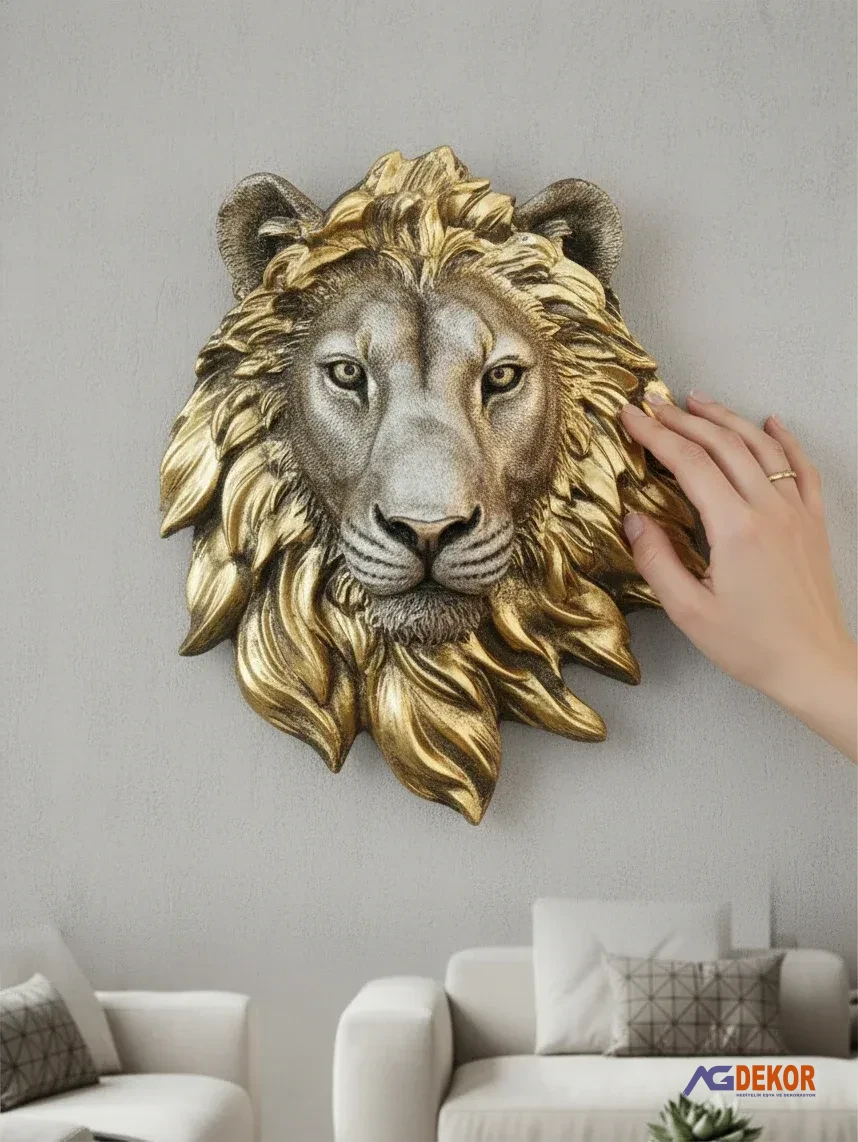 Duvara asmalı aslan büst (küçük)