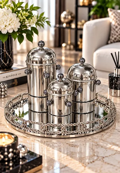 3 lü noktalı kutu (gümüş)