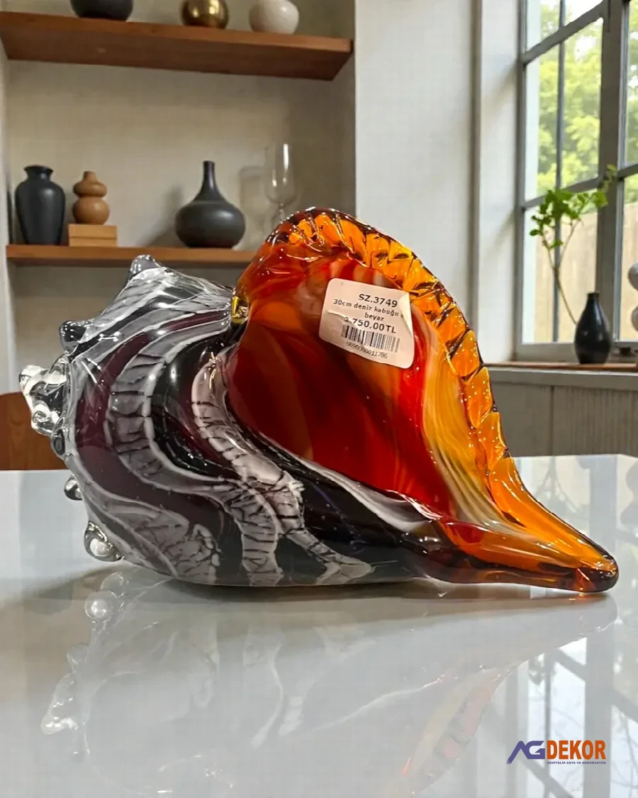 30cm deniz kabuğu siyah beyaz