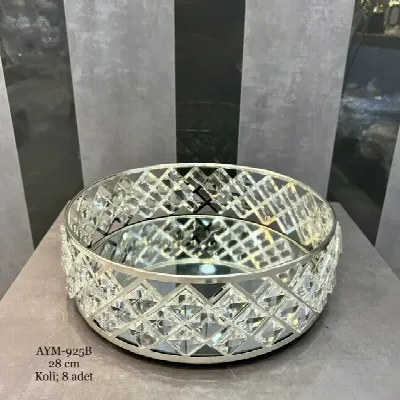 30cm kristal taşlı tepsi