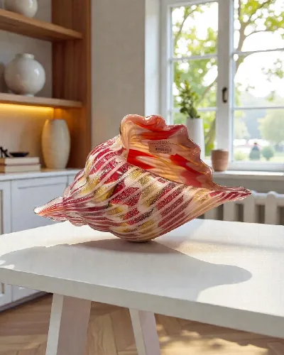 33cm deniz kabuğu kırmızı beyaz