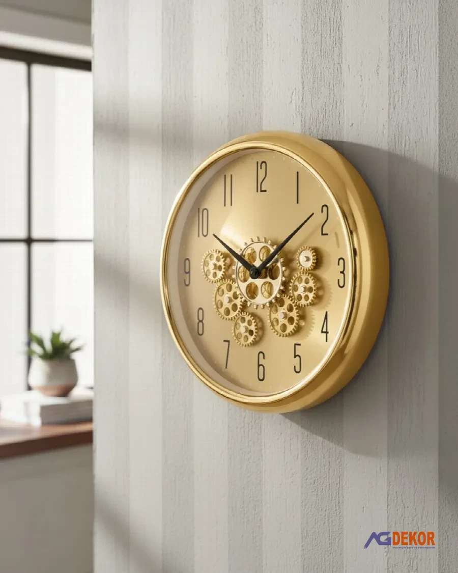 35cm gold duvar saati