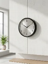 Duvar saati 35 cm (siyah/gümüş) — görsel 1