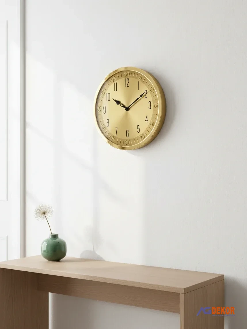 Duvar saati 35 cm (altın)