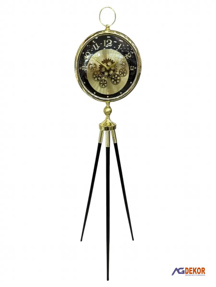 Tripod ayaklı 155cm çarklı ithal saat (altın)