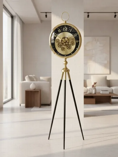 Tripod ayaklı 155cm çarklı ithal saat (altın)