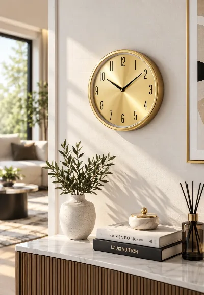 Duvar saati 35 cm (altın)