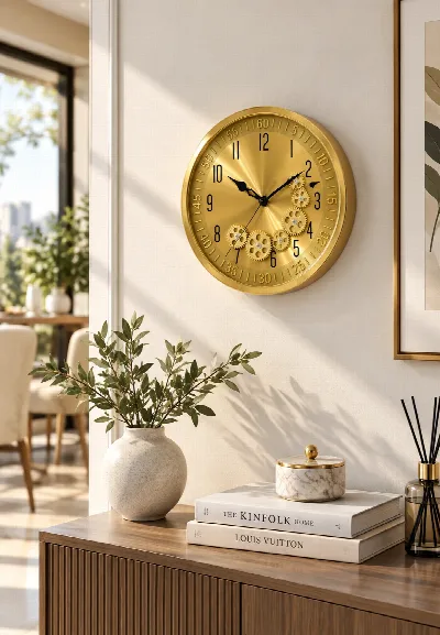 Duvar saati 35 cm (altın)