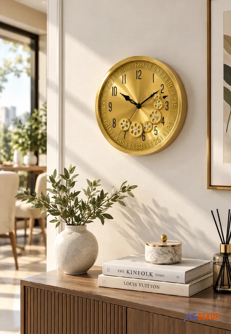 Duvar saati 35 cm (altın)