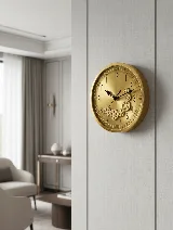 Duvar saati 35 cm (altın) — görsel 1