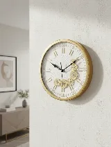 Duvar saati 35 cm (altın/beyaz) — görsel 1