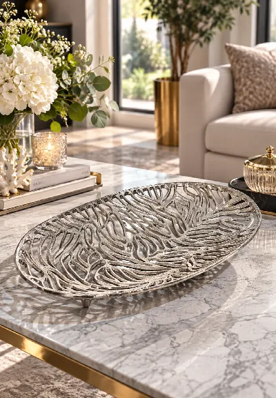 48x31 alüminyum oval tabak (Gümüş)
