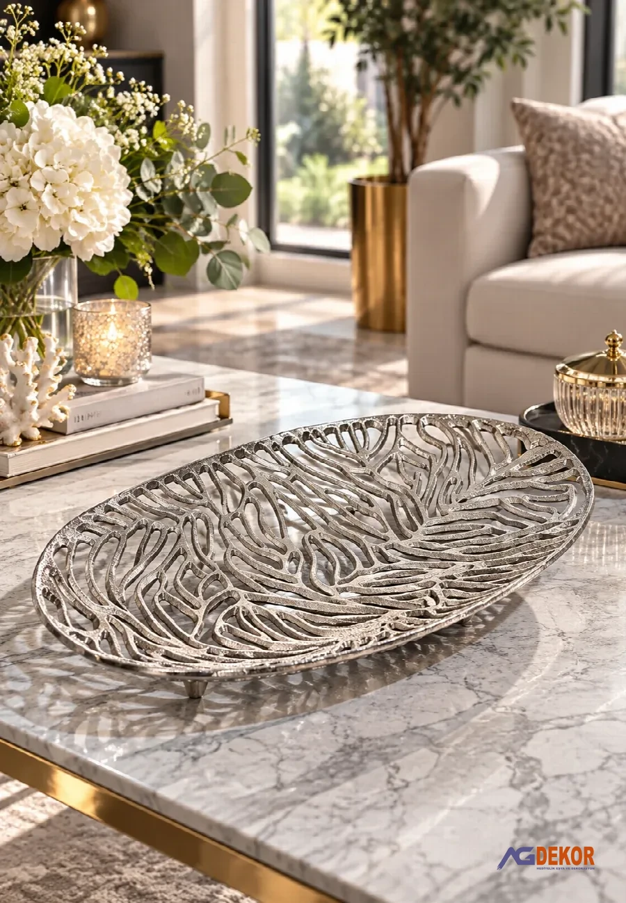 48x31 alüminyum oval tabak (Gümüş)