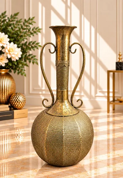 Otantik ithal metal vazo (74cm)