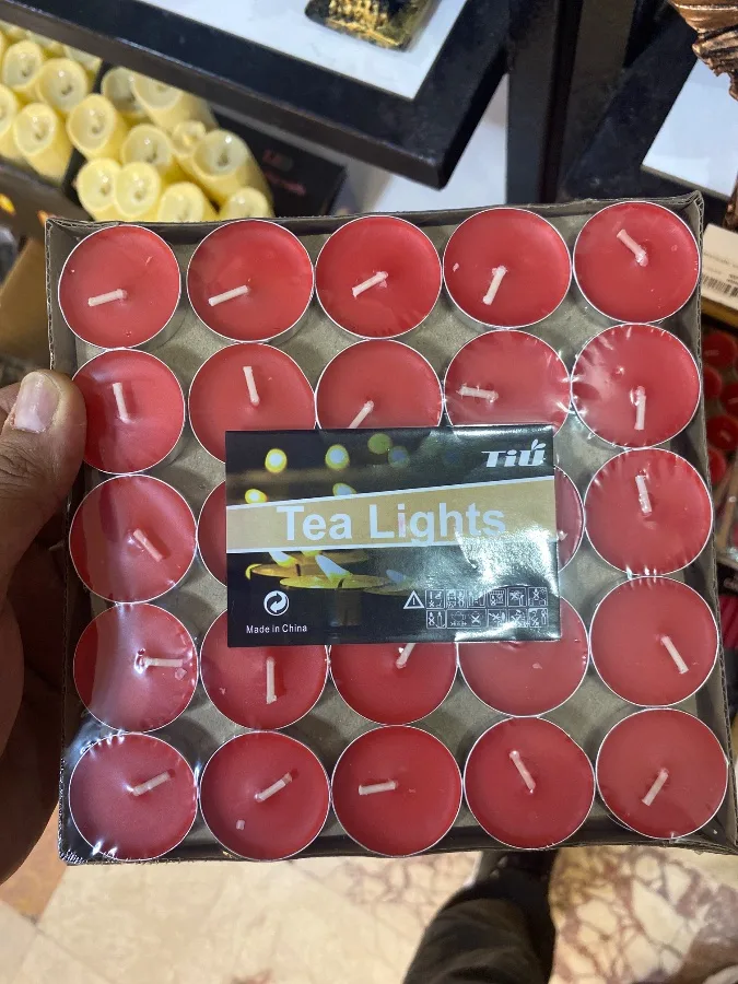 50'li yuvarlak t-light mum