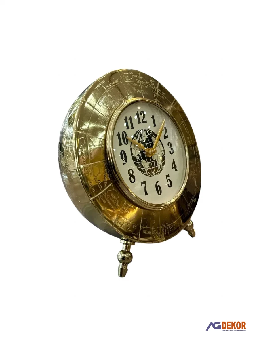 İthal metal masa saati (altın)