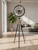 Tripod ayaklı 155cm çarklı ithal saat (siyah/gümüş) — görsel 1