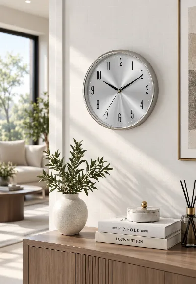 Duvar saati 35 cm (gümüş)