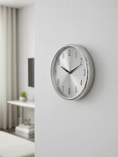 Duvar saati 35 cm (gümüş)