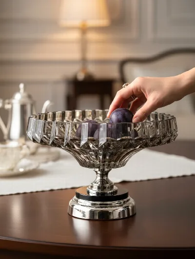 Metal ayaklı ithal kristal gondol (gümüş)