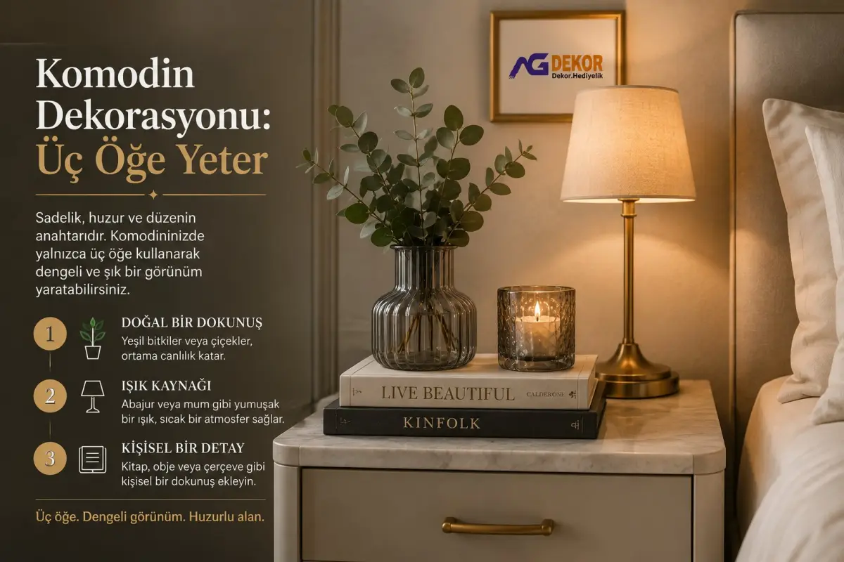 Komodin dekorasyonu: üç öğe yeter