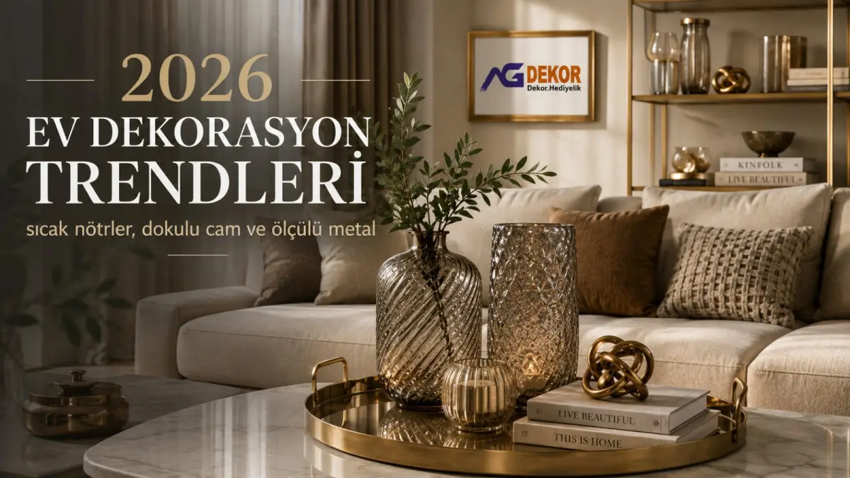 2026 ev dekorasyon trendleri: sıcak nötrler, dokulu cam ve ölçülü metal